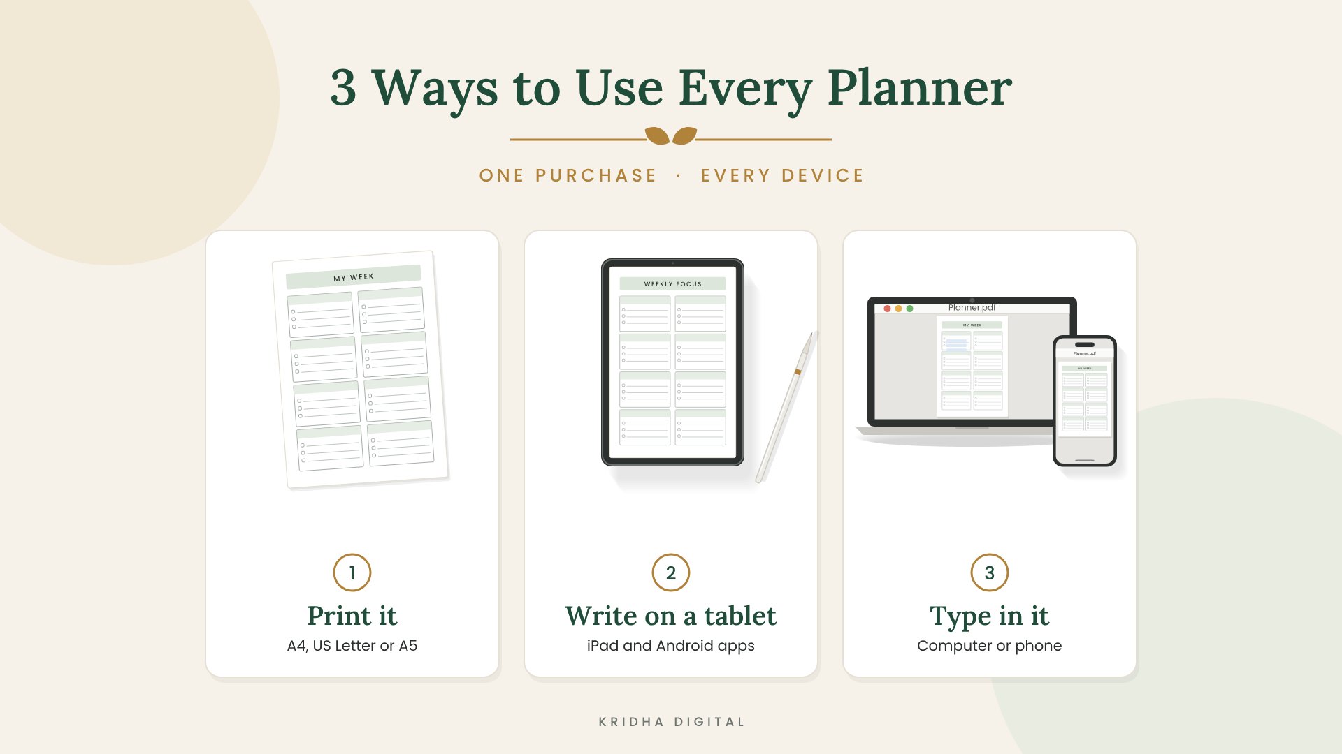 3 ways to use every planner: print it, write on a tablet, type in it